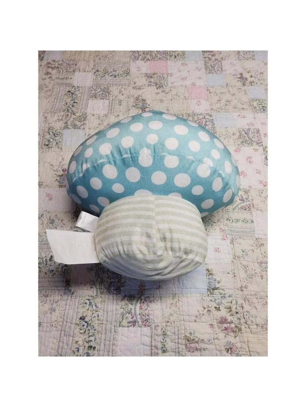 CRB Kids Mushroom Pillow Blue Polka Dot “Love” Nursery 17x14
